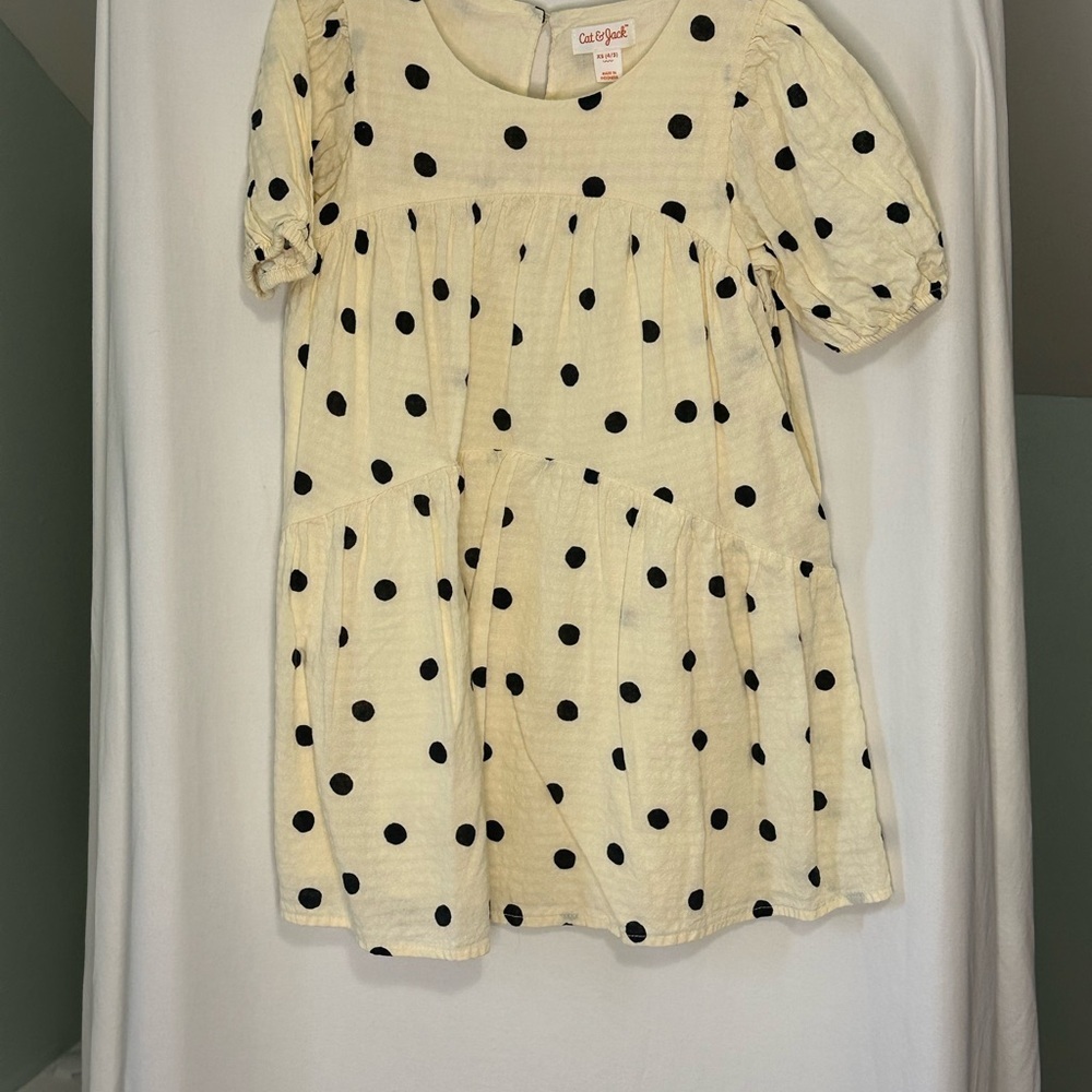 Mommy & Me Outfit Cream Dress with Black Dots by a new day size XL & 4/5T - Picture 3 of 13